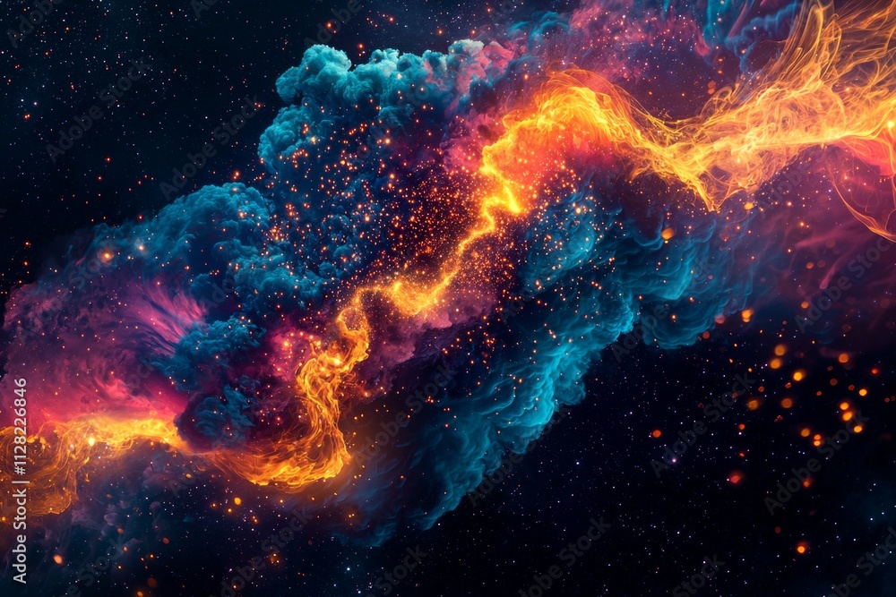 A firecracker roll mid-explosion, with vibrant sparks and trails of smoke against a dark night sky. A firecracker roll mid-explosion, with vibrant sparks and trails of smoke against a dark night sky.