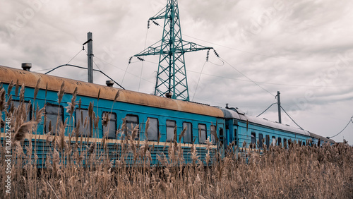 destroyed and burned houses in the city in Ukraine photo