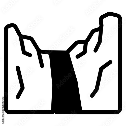 Ravine Solid Icon