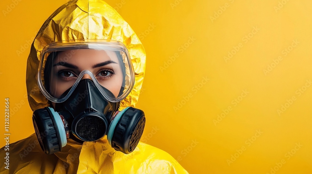 Protective Hazmat Suit and Mask for Hazardous Work Environment Protective Hazmat Suit and Mask for Hazardous Work Environment