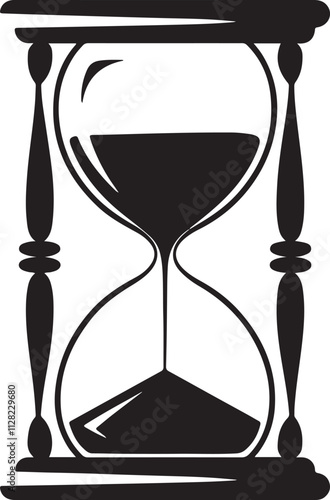 hourglass vector illustration, Hourglass icon Silhouette Vector on White Background