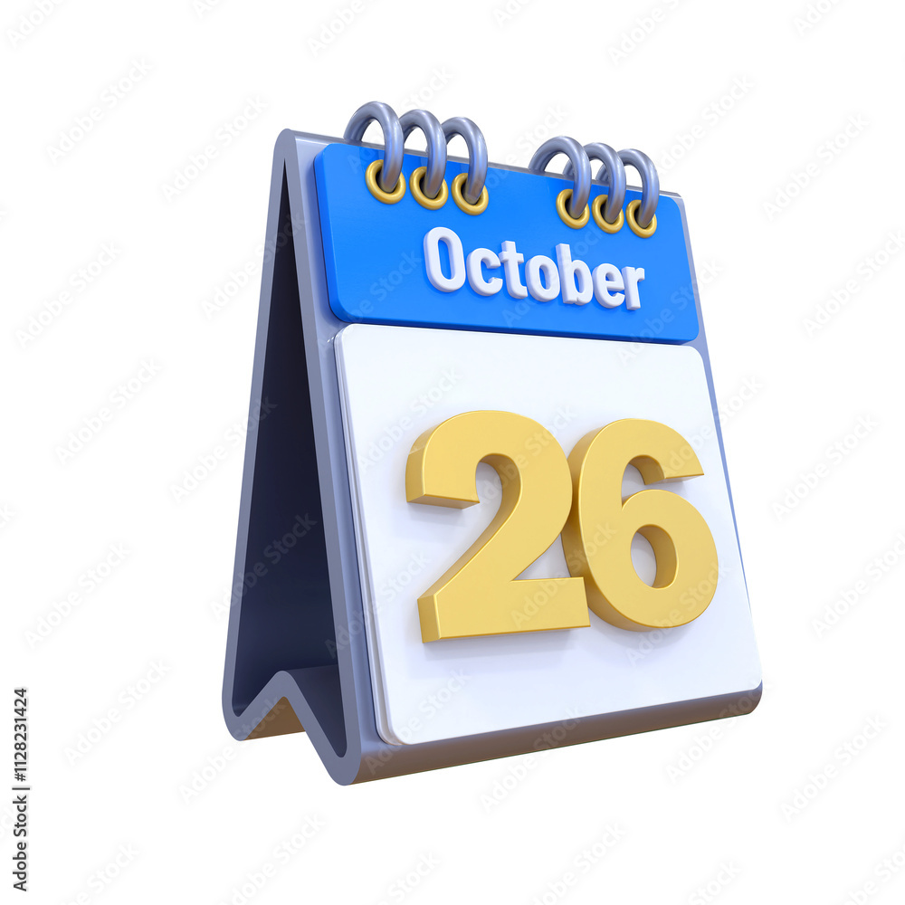 3D Calendar October Date 26 3D Calendar October Date 26