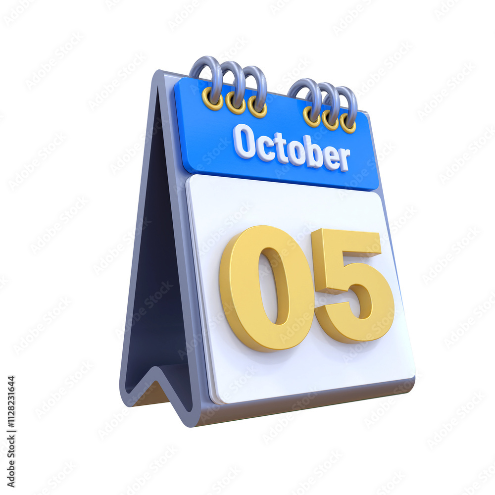 3D Calendar October Date 05 3D Calendar October Date 05