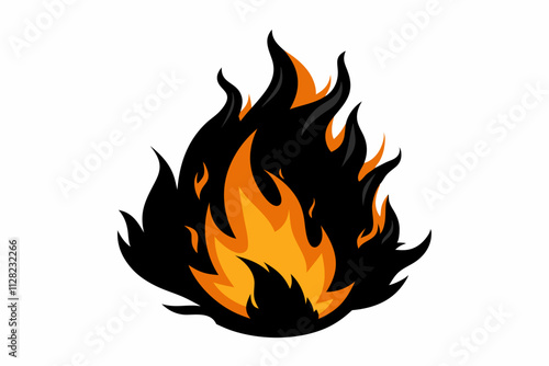 abstract vector Fire Icon orange. Fire flames vector illustration