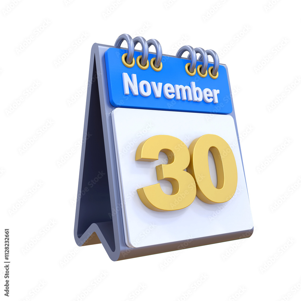 3D Calendar November Date 30 3D Calendar November Date 30