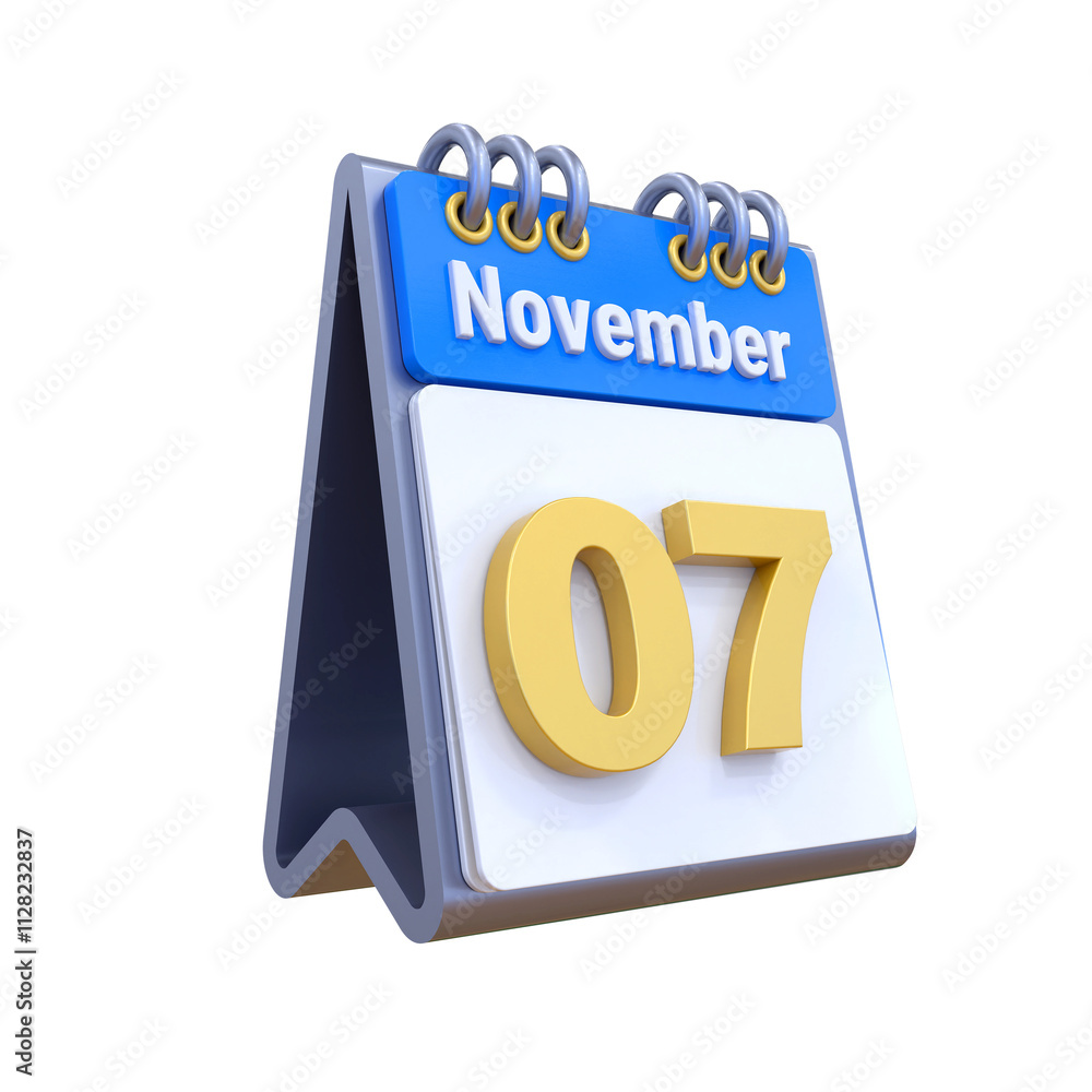 3D Calendar November Date 07 3D Calendar November Date 07