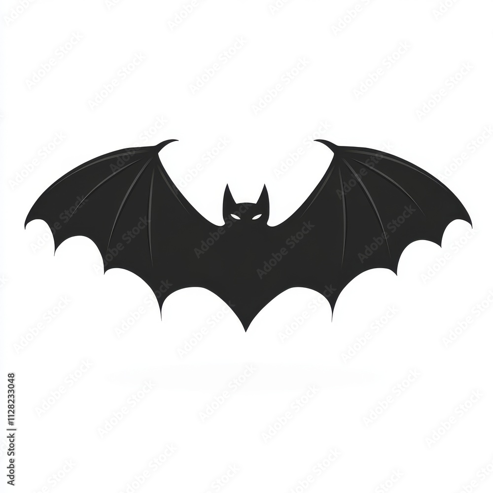 Fototapeta premium simple shape black bat on a white background. vector style bat