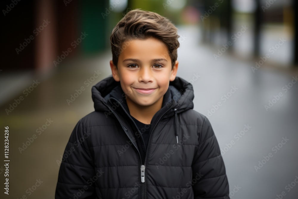 childhood, fashion and people concept - smiling little boy in winter jacket outdoors childhood, fashion and people concept - smiling little boy in winter jacket outdoors