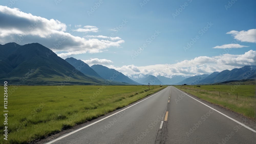 Naklejka premium a long road