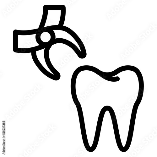Tooth extraction Line Icon