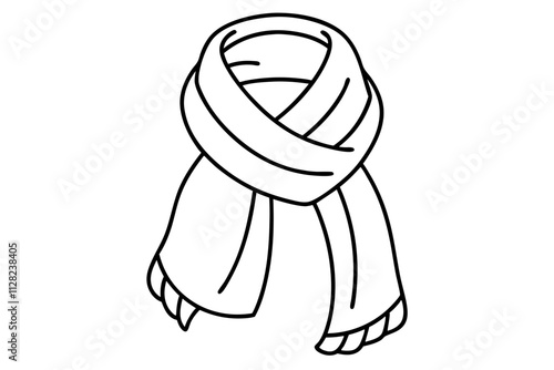 scarf outline coloring book page line art vector illustration 