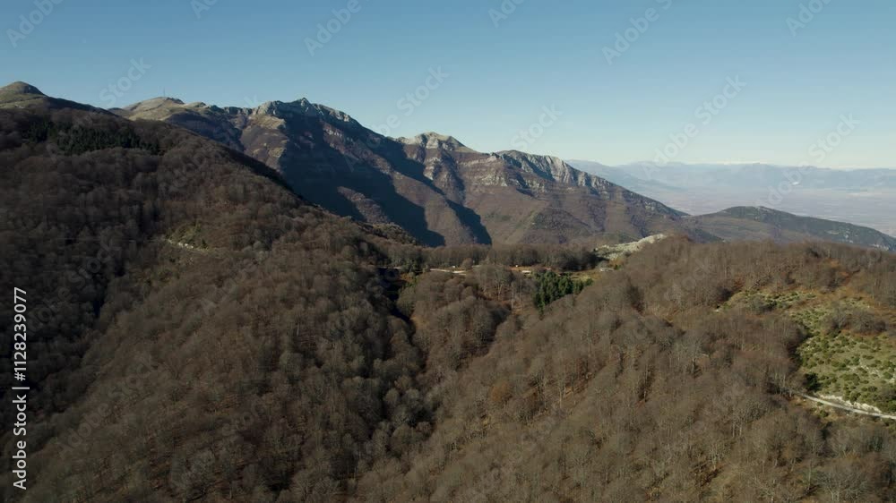 Paggaio Mountain Peak Reveal in Background, Point of Interest Shot, Kavala Region Nature Greece Paggaio Mountain Peak Reveal in Background, Point of Interest Shot, Kavala Region Nature Greece