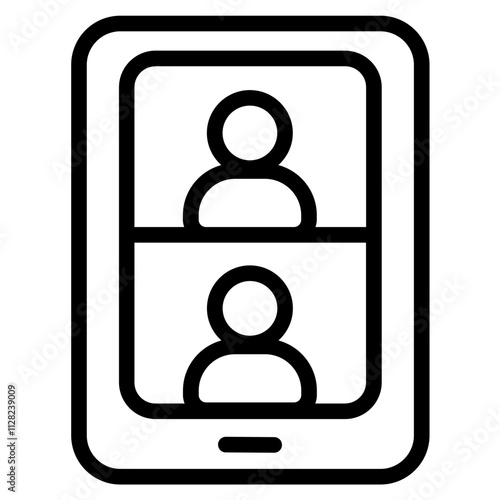 Video meeting Line Icon