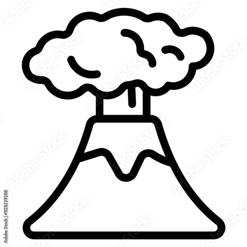 Volcano Line Icon