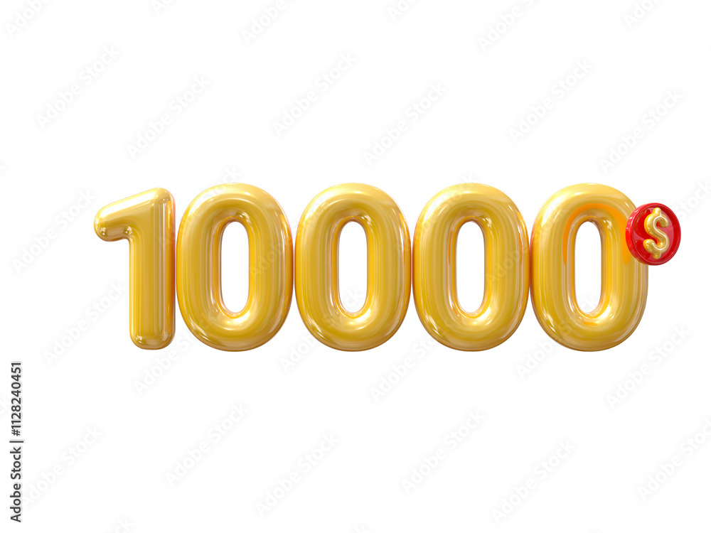Gold Balloon Dollar Number 10000 Gold Balloon Dollar Number 10000