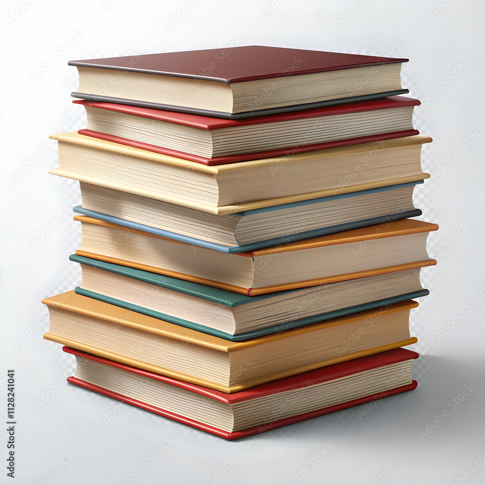 Stacked Books Isolated on White Background Stacked Books Isolated on White Background