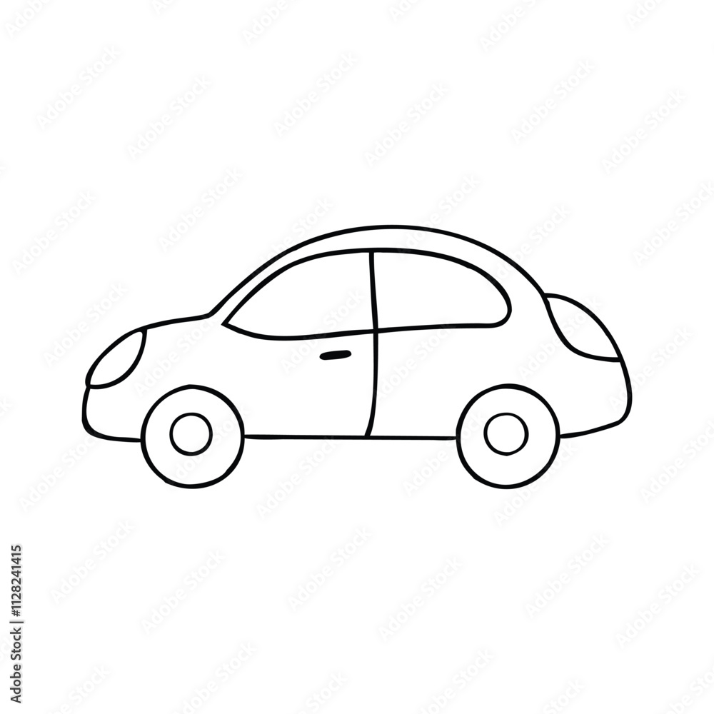 Fototapeta premium Car Doodle Hand-drawn Vector Icon