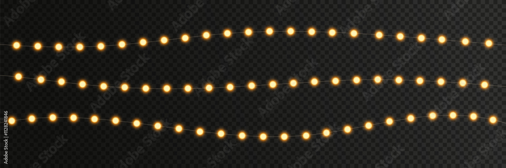 Realistic Christmas lights vector set Realistic Christmas lights vector set