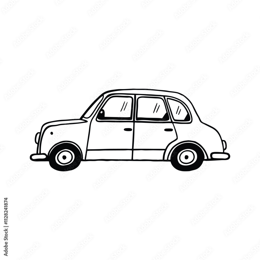 Fototapeta premium Car Doodle Hand-drawn Vector Icon