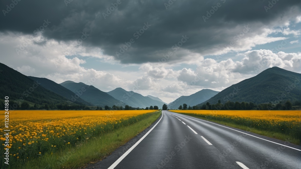 Naklejka premium a long road