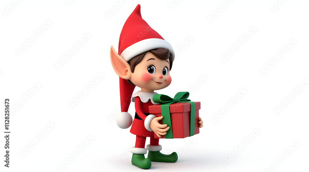Little Elf Holding a Gift Box with Holiday Excitement
Little Elf Holding a Gift Box with Holiday Excitement