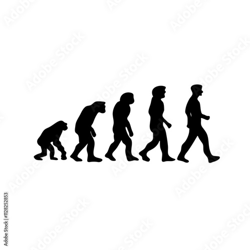 Human evolution silhouette 