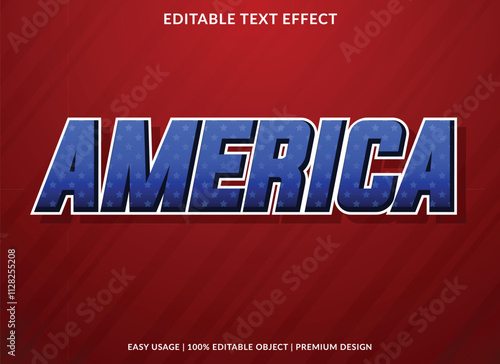 america editable text effect template use for logotype title and headline sticker