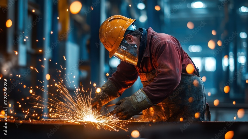 A worker with tools applies innovative methods for shaping steel, improving workflow efficiency on a high-rise project A worker with tools applies innovative methods for shaping steel, improving workflow efficiency on a high-rise project