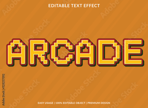 arcade editable text effect template use for logotype title and headline sticker
