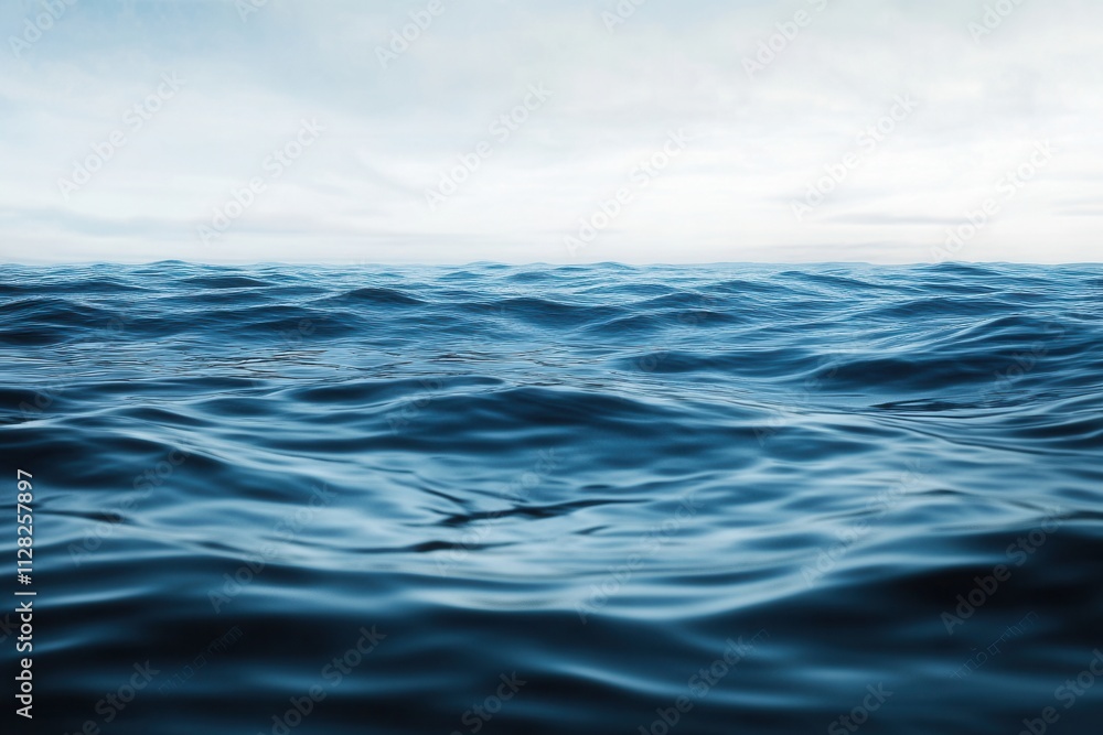 Calm ocean surface under a serene sky. Calm ocean surface under a serene sky.