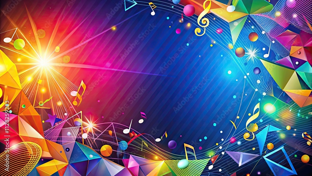 Vibrant celebration with geometric shapes and music notes , Festive, Bright, Colorful, Party, Celebration, Geometric, Shapes, Music Vibrant celebration with geometric shapes and music notes , Festive, Bright, Colorful, Party, Celebration, Geometric, Shapes, Music