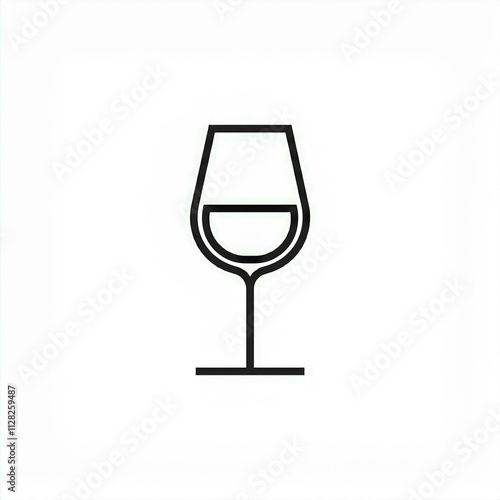 wine glass black linear outline icon isolated Generated image