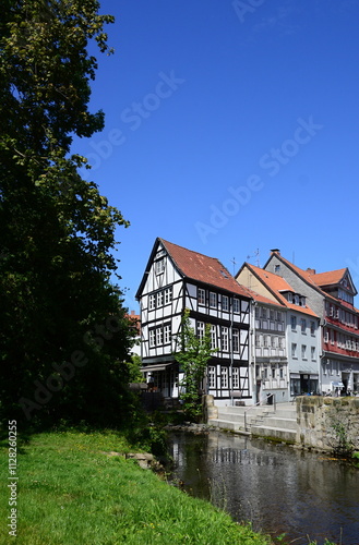 Historical Buildings at the River Oker in the Town Wolfenbüttel, Lower Saxony photo