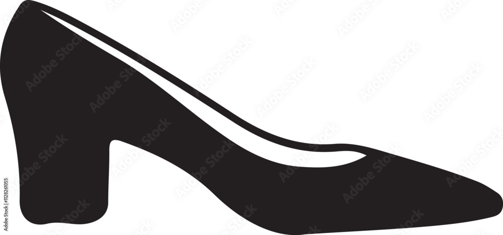 black shoes, high heels icon silhouette vector style with white background black shoes, high heels icon silhouette vector style with white background