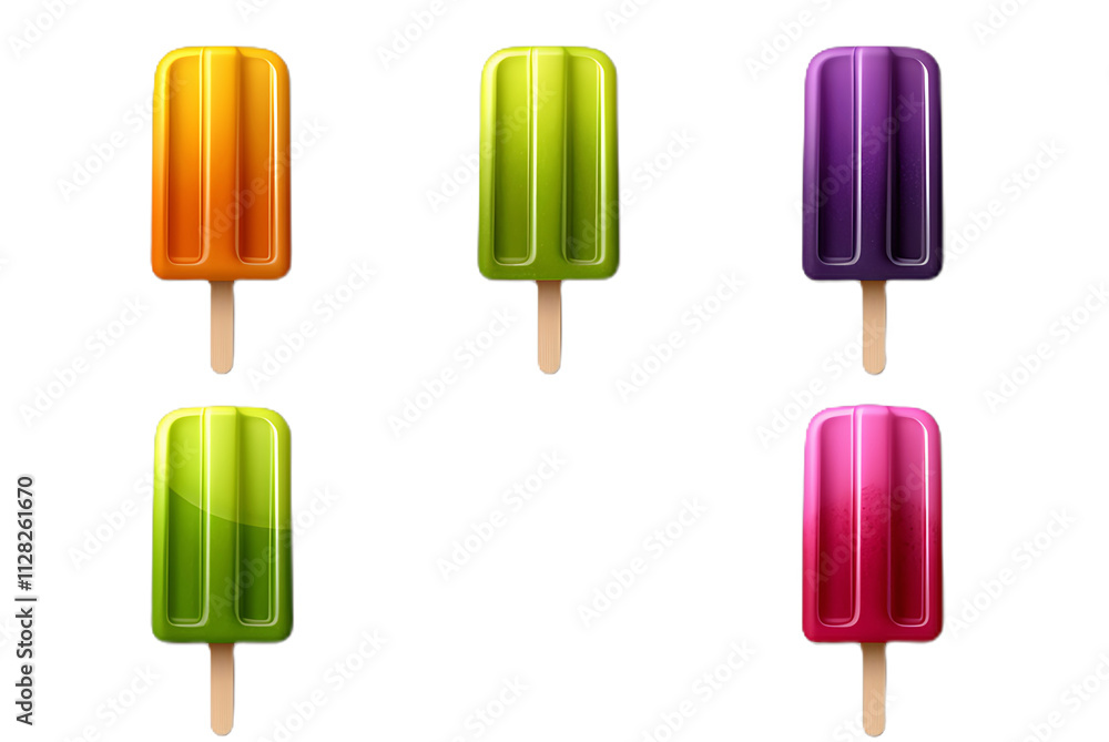 Colorful Popsicles Summer Treats Ice Cream on Sticks Frozen Dessert Sweet Treats Colorful Popsicles Summer Treats Ice Cream on Sticks Frozen Dessert Sweet Treats