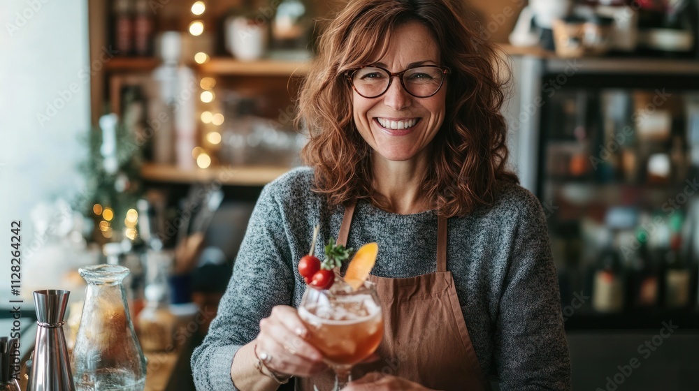 A woman chef teaches seasonal drink recipes, creating cozy experiences for people of all ages A woman chef teaches seasonal drink recipes, creating cozy experiences for people of all ages