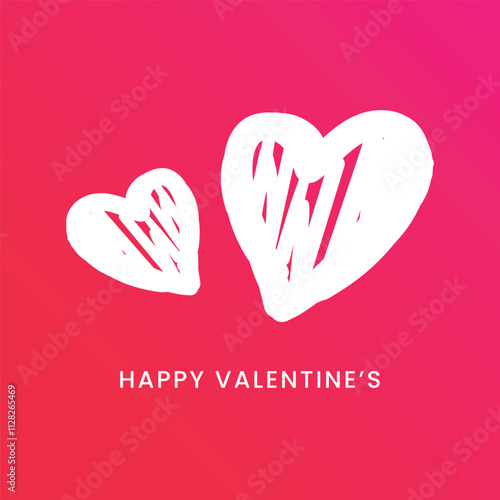 Valentine's Day Greeting with Hand-Drawn Hearts