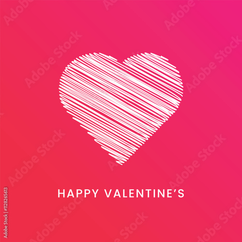 Scribbled Heart Valentine's Day Card Vector