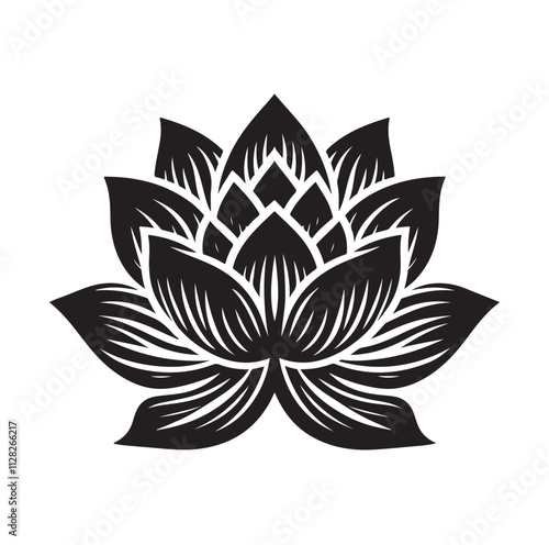 lotus flower silhouette vector illustration
