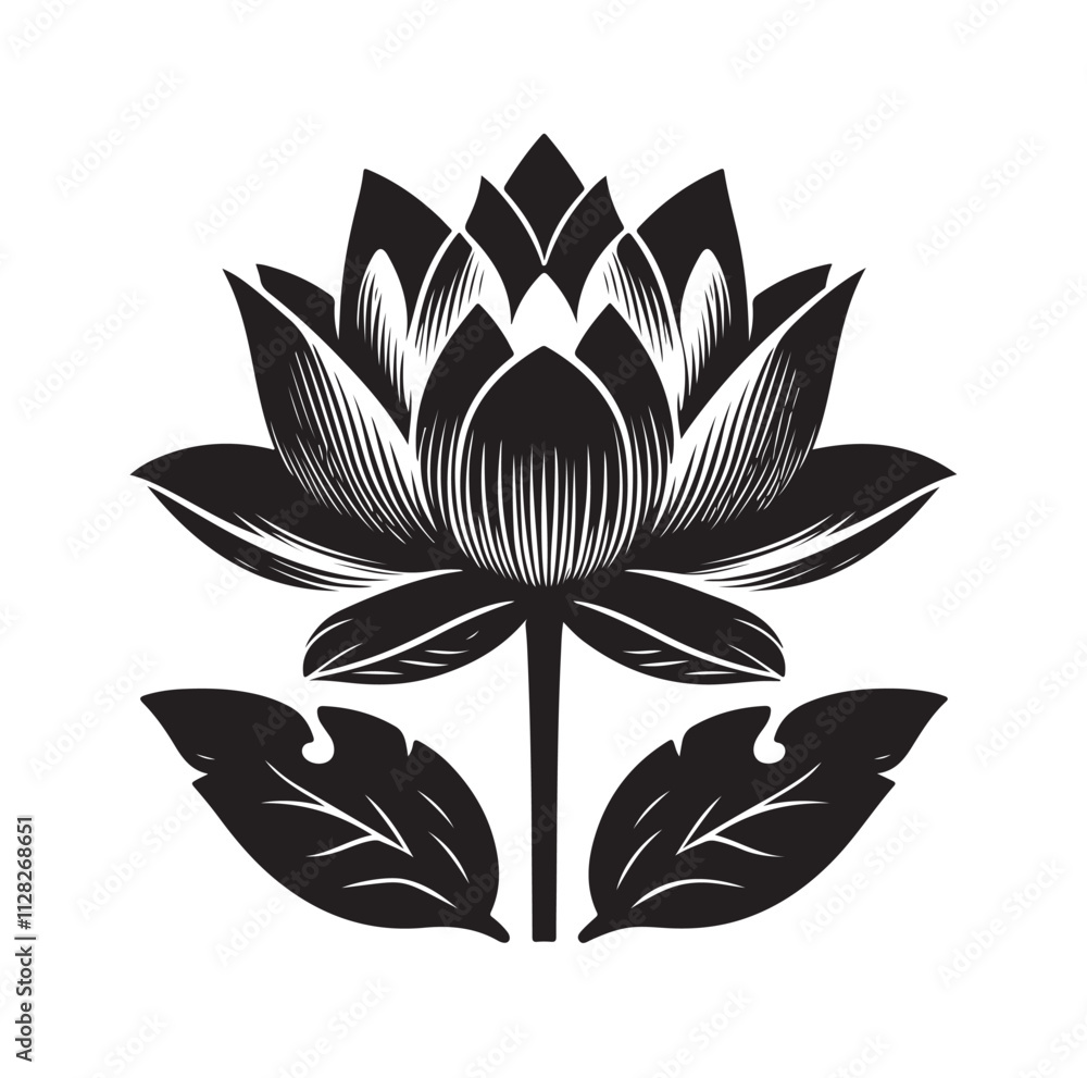 Obraz premium lotus flower silhouette vector illustration