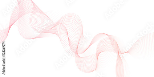 Smooth wave abstract vector background layout design.background image with dynamic curves.Abstract red futuristic blend waves lines technology background and sound wave lines on white background.	