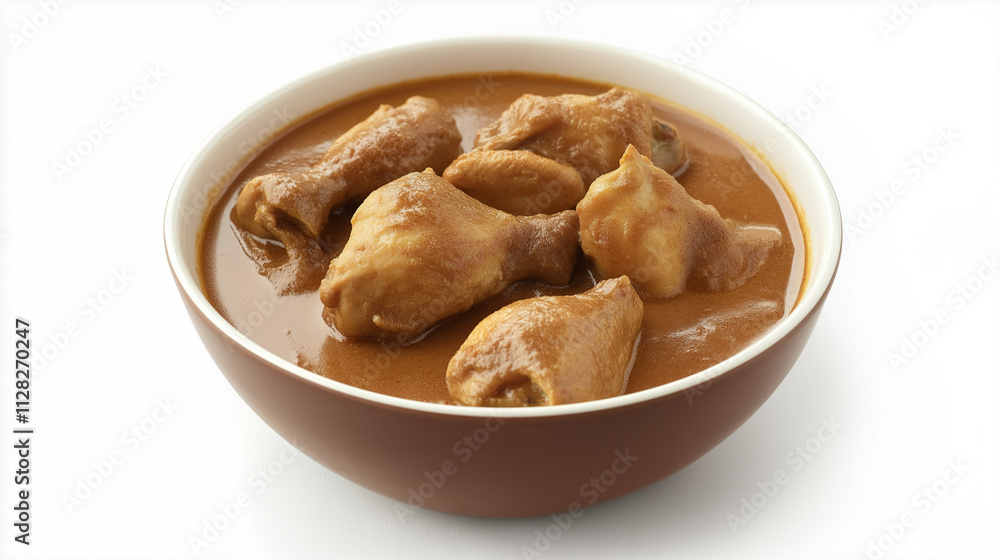 Delicious Chicken Curry in Brown Bowl, Aromatic Spices, Indian Cuisine. Generative Ai. Delicious Chicken Curry in Brown Bowl, Aromatic Spices, Indian Cuisine. Generative Ai.