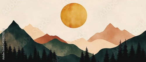 Sonnenuntergang Ã¼ber sanften Bergen