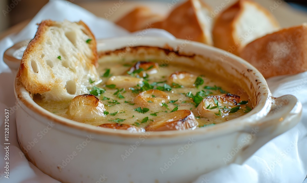 Country French Garlic Soup, Generative AI Country French Garlic Soup, Generative AI