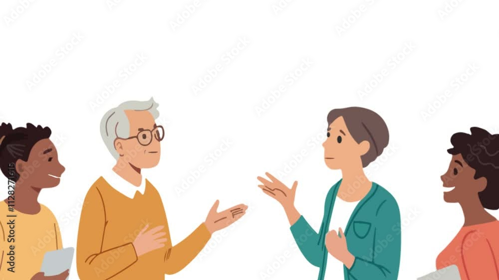 Animation zoom in group any people meeting Animation zoom in group any people meeting