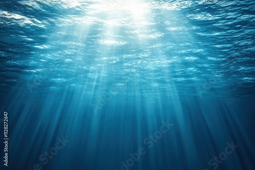 Sunlight filtering through ocean water, creating a serene scene.