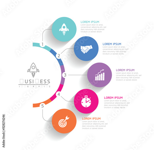 Vector business Presentation Connecting Steps Infographic Template