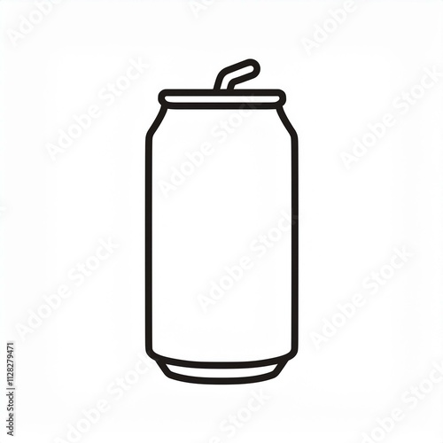 soda can black outline linear icon isolated Generated image