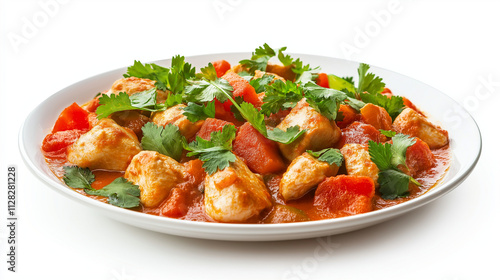 Delicious Chicken Curry Recipe with Carrots and Cilantro Garnish. Generative Ai.