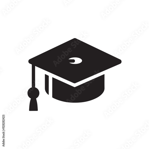 Graduation cap icon logo design template isolated illustration